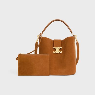 MEDIUM LOUISE BAG in SUEDE CALFSKIN AND SHEARLING